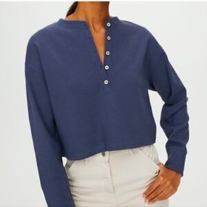 Wilfred Free Mavis T-Shirt Ribbed Henley Top